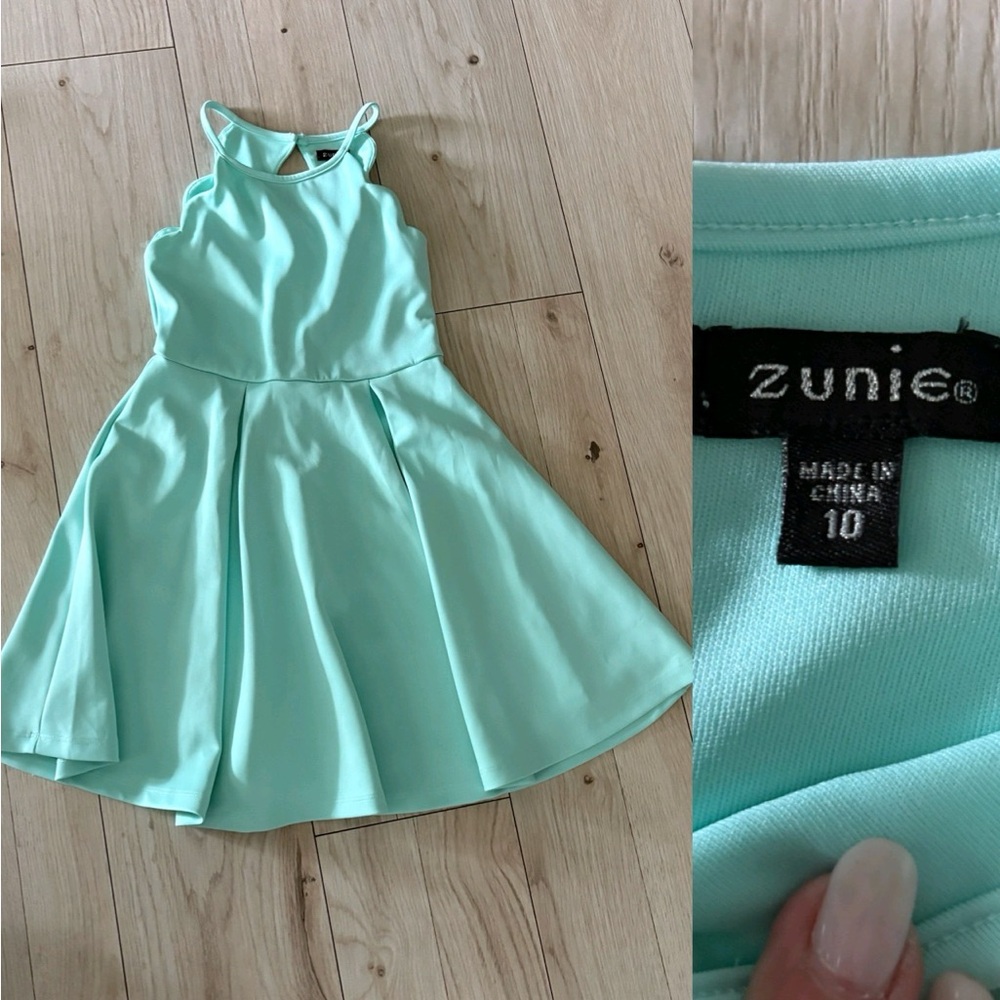 Zunie Aqua Sleeveless Skate Dress Girls Size 10